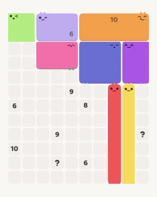 MeowBlock Level 162 after step 8, placing the 7-cell vertical block at the lower-right area