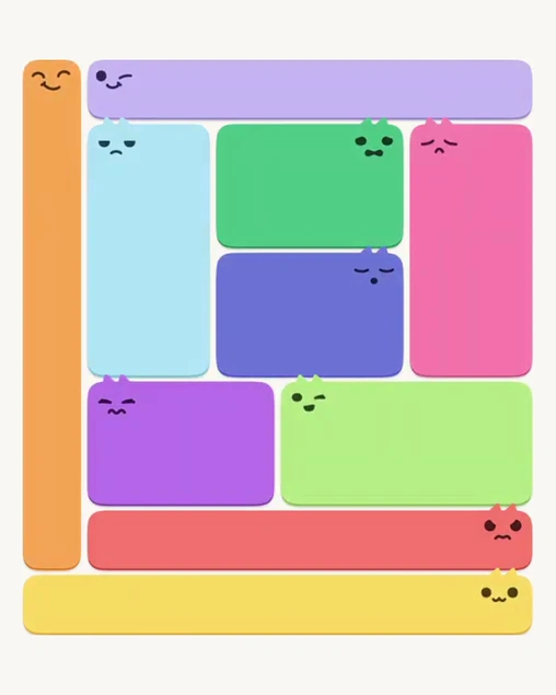 MeowBlock Level 163 after step 10, placing the 6-cell rectangular block at the lower center