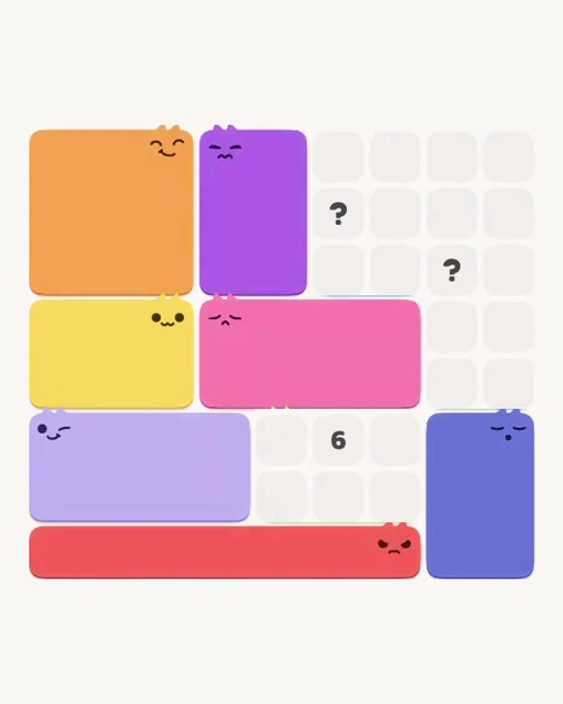 MeowBlock Level 166 after step 7, placing the 6-cell rectangular block at the lower-right area