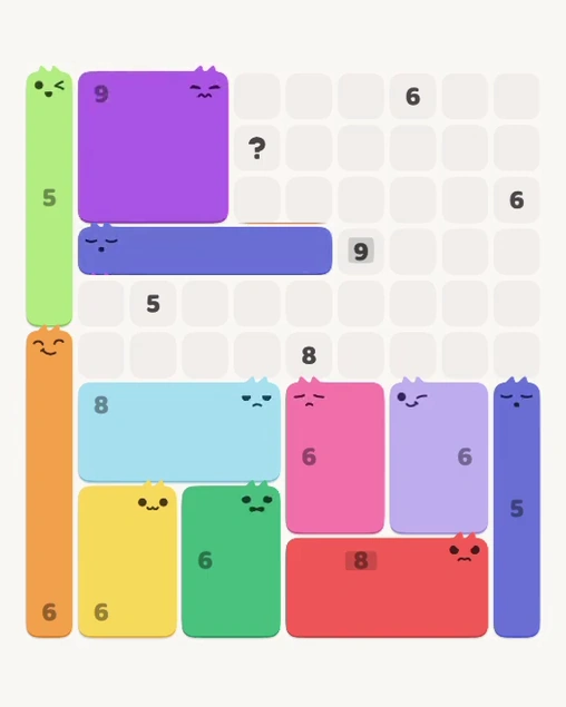 MeowBlock Level 167 after step 11, placing the 5-cell horizontal block at the middle center