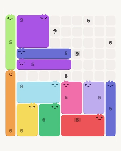 MeowBlock Level 167 after step 12, placing the 5-cell horizontal block at the middle center