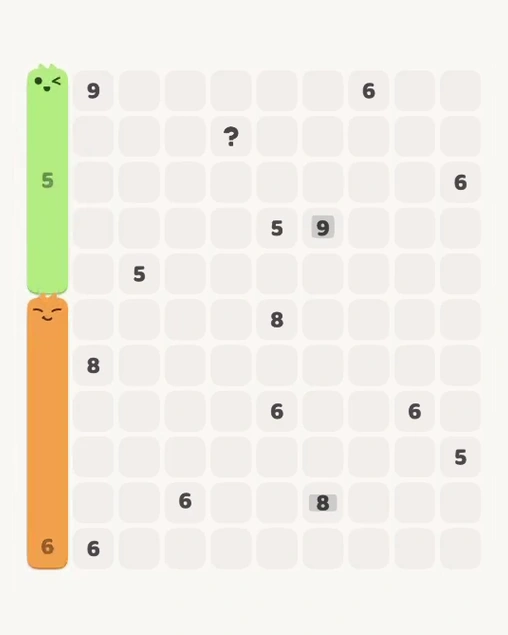 MeowBlock Level 167 after step 2, placing the 5-cell vertical block at the upper-left area