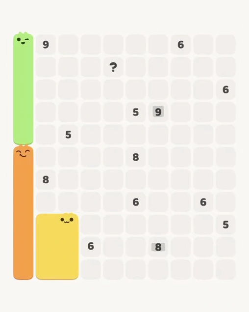 MeowBlock Level 167 after step 3, placing the 6-cell rectangular block at the lower-left area