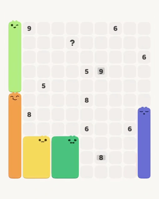 MeowBlock Level 167 after step 5, placing the 5-cell vertical block at the lower-right area