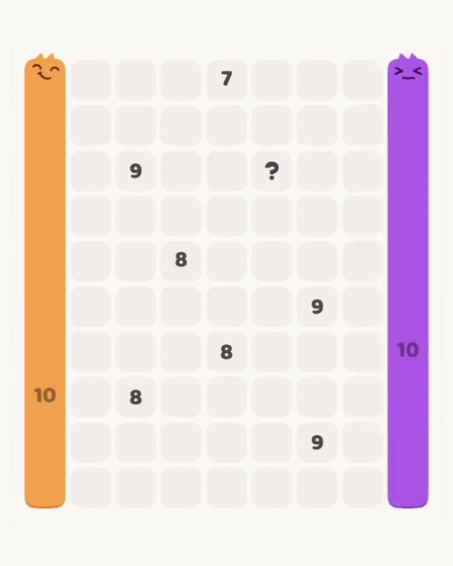 MeowBlock Level 170 after step 2, placing the 10-cell vertical block at the middle-right area