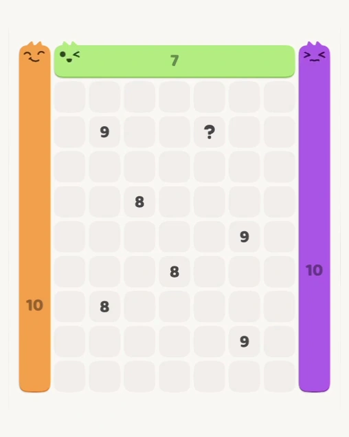 MeowBlock Level 170 after step 3, placing the 7-cell horizontal block at the upper center