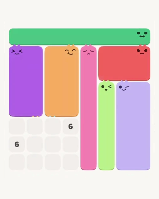 MeowBlock Level 171 after step 7, placing the 8-cell rectangular block at the middle-left area