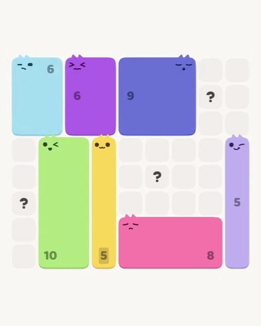MeowBlock Level 172 after step 7, placing the 9-cell square block at the upper-right area