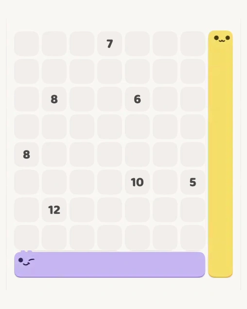 MeowBlock Level 173 after step 2, placing the 8-cell vertical block at the middle-right area