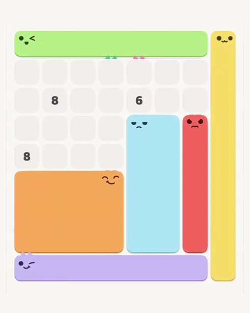 MeowBlock Level 173 after step 6, placing the 5-cell vertical block at the lower-right area