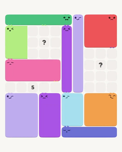 MeowBlock Level 174 after step 11, placing the 10-cell rectangular block at the middle-left area