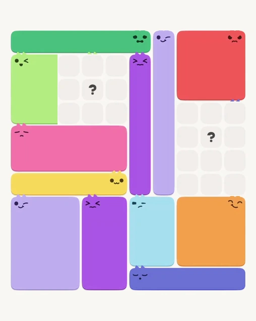 MeowBlock Level 174 after step 12, placing the 5-cell horizontal block at the middle-left area