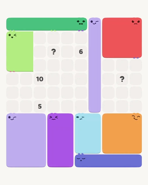 MeowBlock Level 174 after step 9, placing the 7-cell vertical block at the middle-right area