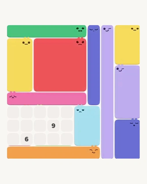 MeowBlock Level 175 after step 11, placing the 6-cell horizontal block at the middle center