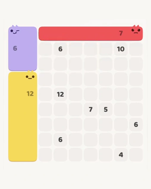 MeowBlock Level 176 after step 3, placing the 7-cell horizontal block at the upper-right area