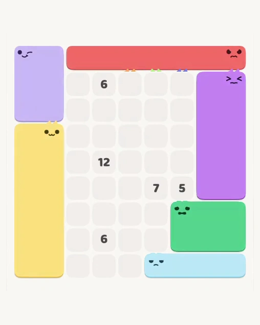 MeowBlock Level 176 after step 6, placing the 10-cell rectangular block at the middle-right area