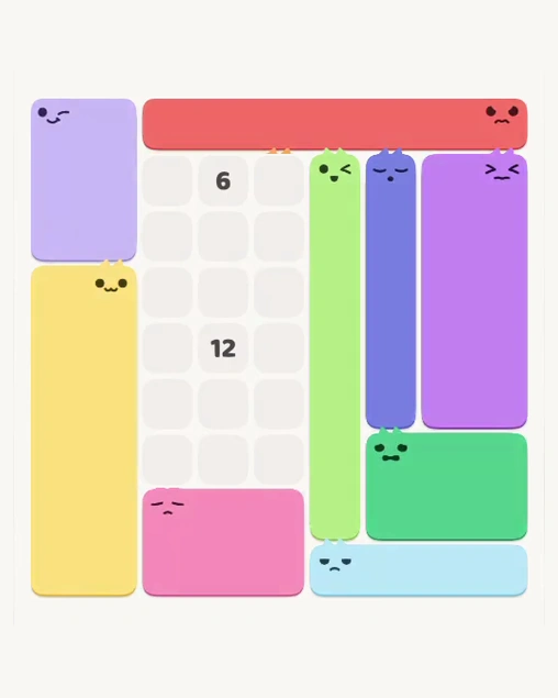 MeowBlock Level 176 after step 9, placing the 6-cell rectangular block at the lower center