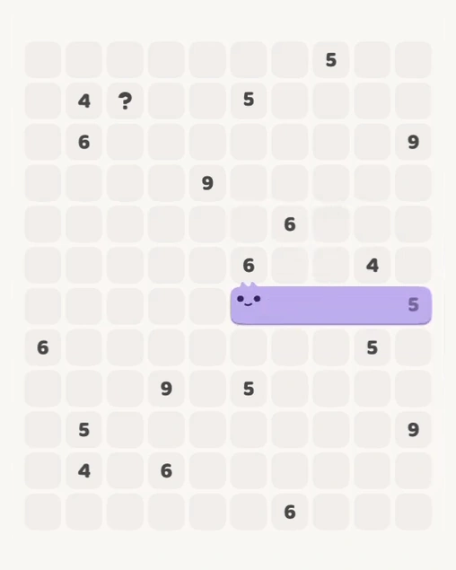 MeowBlock Level 177 after step 1, placing the 5-cell horizontal block at the middle-right area