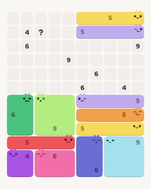 MeowBlock Level 177 after step 12, placing the 5-cell horizontal block at the upper-right area