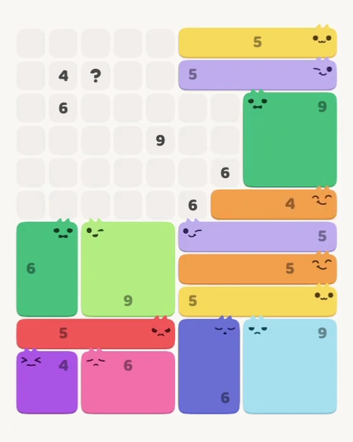 MeowBlock Level 177 after step 14, placing the 4-cell horizontal block at the middle-right area