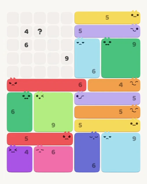 MeowBlock Level 177 after step 16, placing the 6-cell horizontal block at the middle center