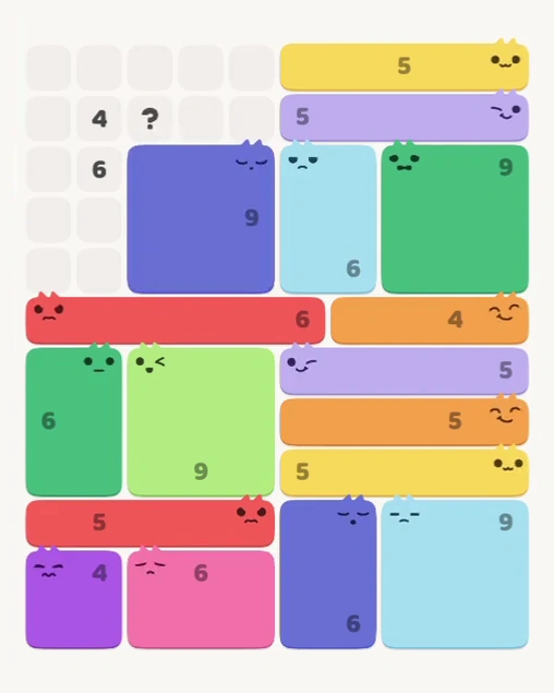 MeowBlock Level 177 after step 17, placing the 9-cell square block at the upper center