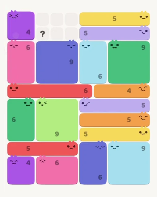 MeowBlock Level 177 after step 19, placing the 4-cell square block at the upper-left area