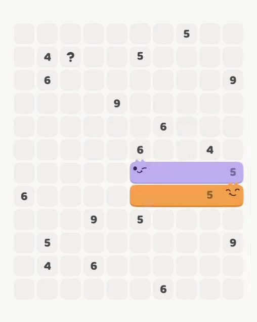 MeowBlock Level 177 after step 2, placing the 5-cell horizontal block at the lower-right area