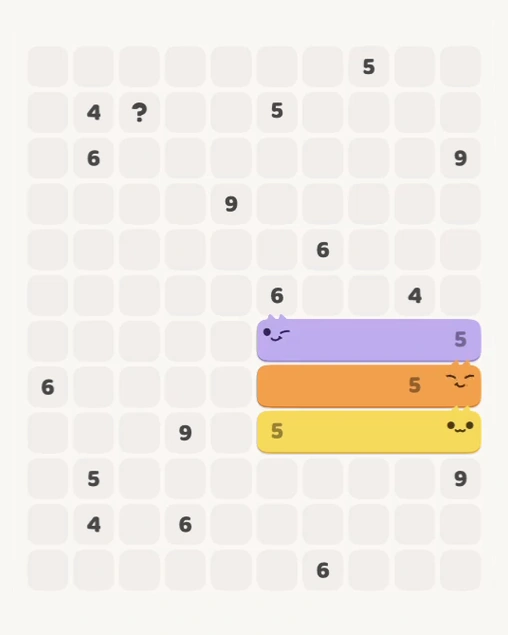 MeowBlock Level 177 after step 3, placing the 5-cell horizontal block at the lower-right area