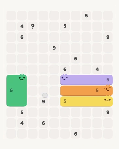 MeowBlock Level 177 after step 4, placing the 6-cell rectangular block at the lower-left area