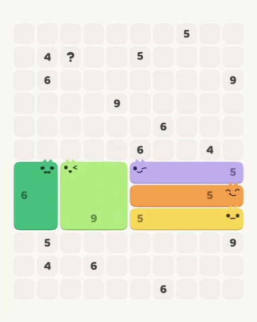 MeowBlock Level 177 after step 5, placing the 9-cell square block at the lower center