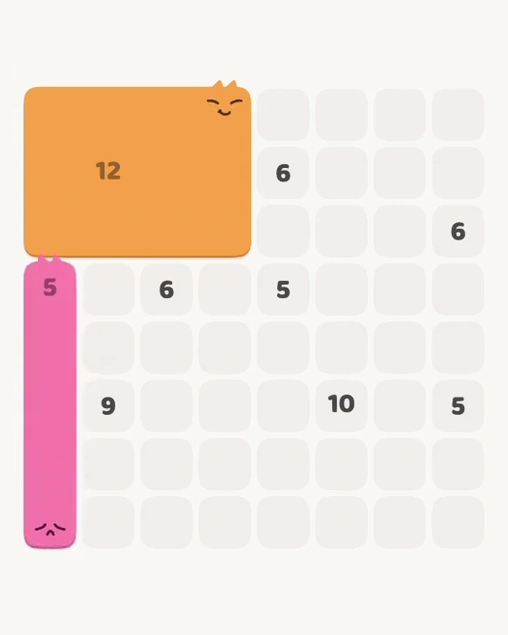 MeowBlock Level 178 after step 2, placing the 5-cell vertical block at the lower-left area