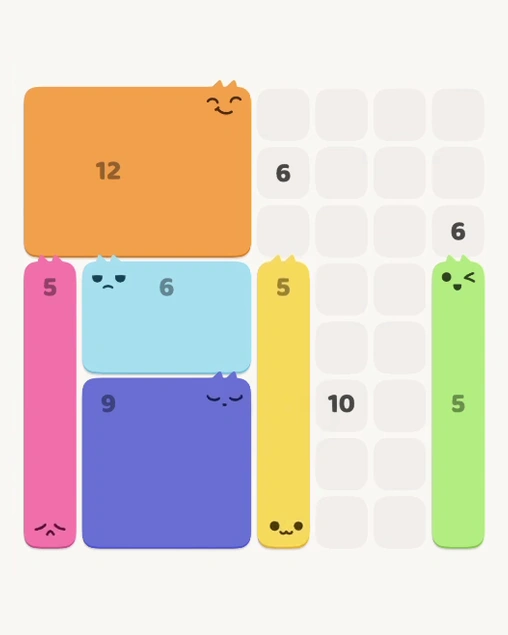 MeowBlock Level 178 after step 6, placing the 5-cell vertical block at the lower center