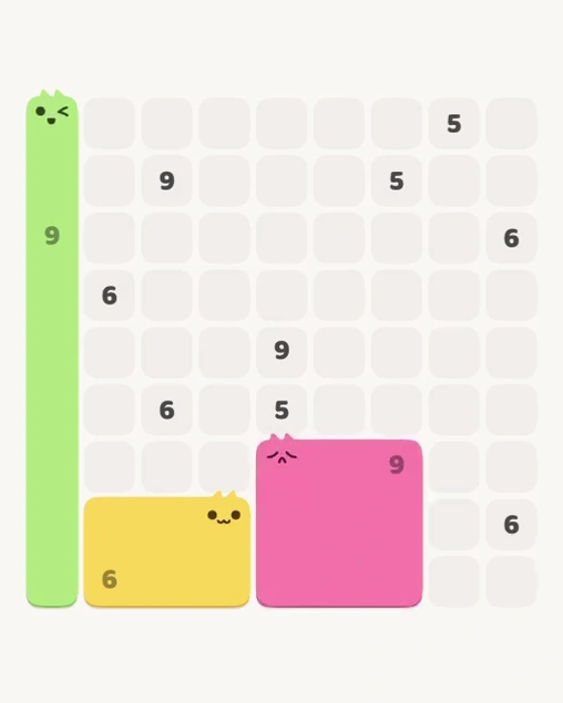 MeowBlock Level 179 after step 3, placing the 9-cell square block at the lower-right area