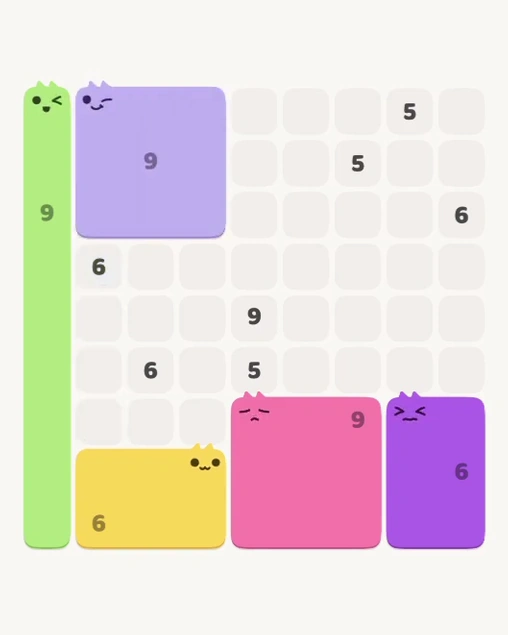 MeowBlock Level 179 after step 5, placing the 9-cell square block at the upper-left area