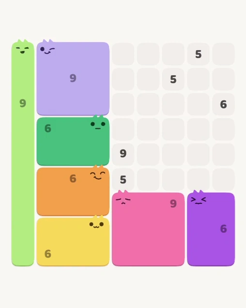 MeowBlock Level 179 after step 7, placing the 6-cell rectangular block at the middle-left area