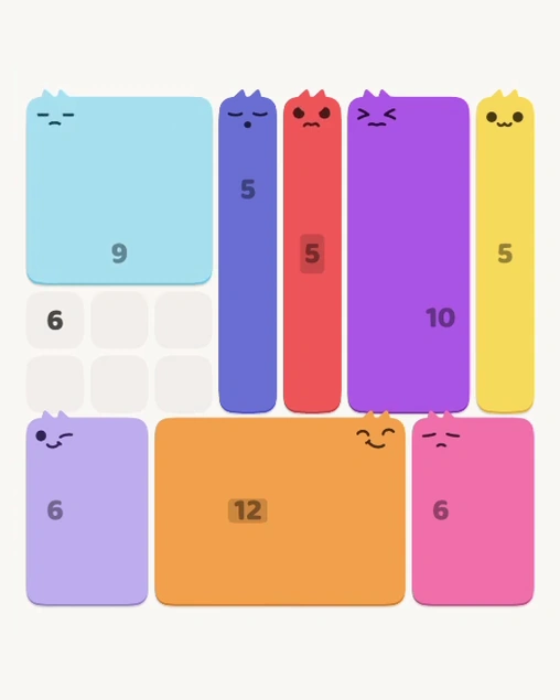 MeowBlock Level 181 after step 8, placing the 9-cell square block at the upper-left area