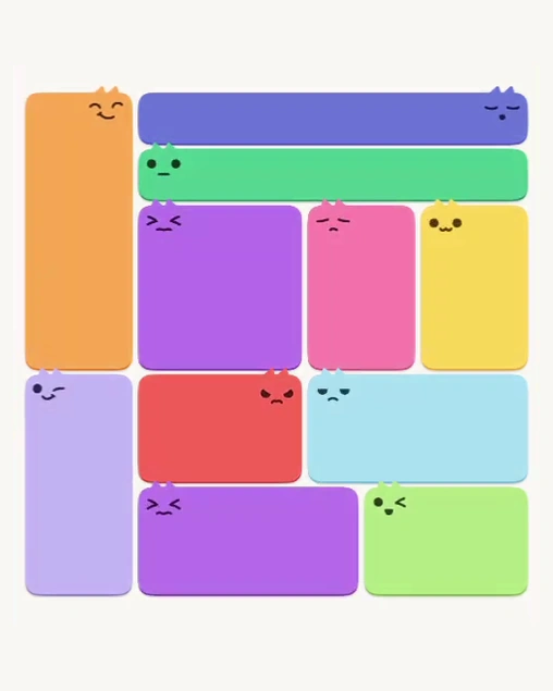 MeowBlock Level 182 after step 11, placing the 8-cell rectangular block at the lower center