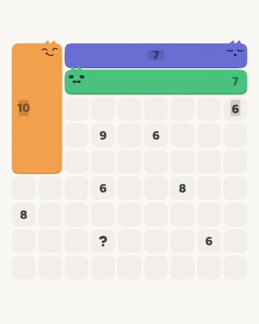 MeowBlock Level 182 after step 3, placing the 7-cell horizontal block at the upper-right area