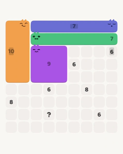 MeowBlock Level 182 after step 4, placing the 9-cell square block at the middle center