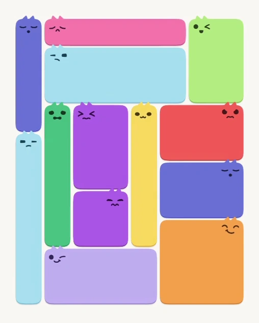 MeowBlock Level 183 after step 13, placing the 4-cell vertical block at the upper-left area