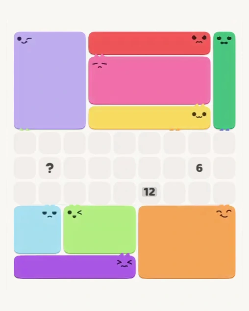 MeowBlock Level 184 after step 9, placing the 12-cell rectangular block at the lower-right area