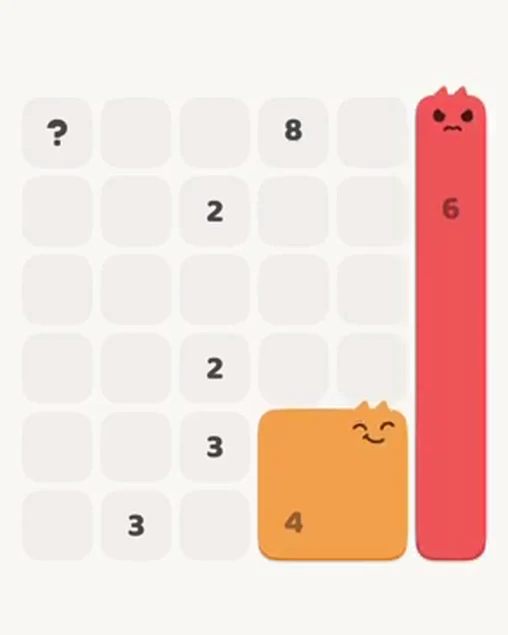 MeowBlock Level 19 after step 2, placing the 6-cell vertical block at the middle-right area