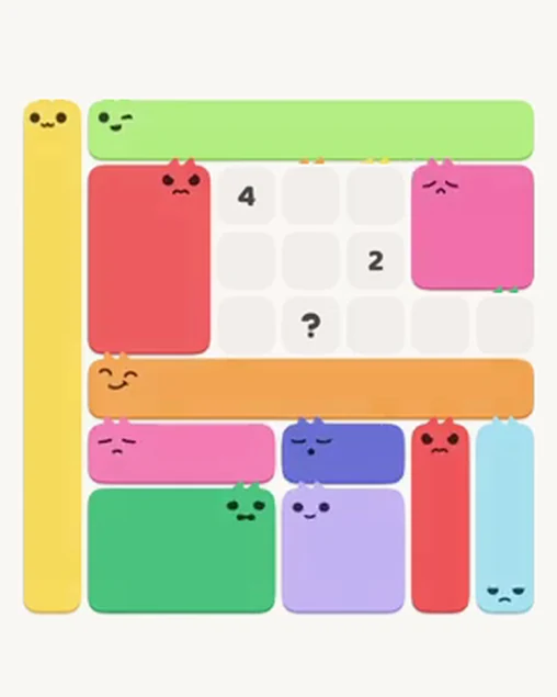 MeowBlock Level 20 after step 11, placing the 4-cell square block at the upper-right area