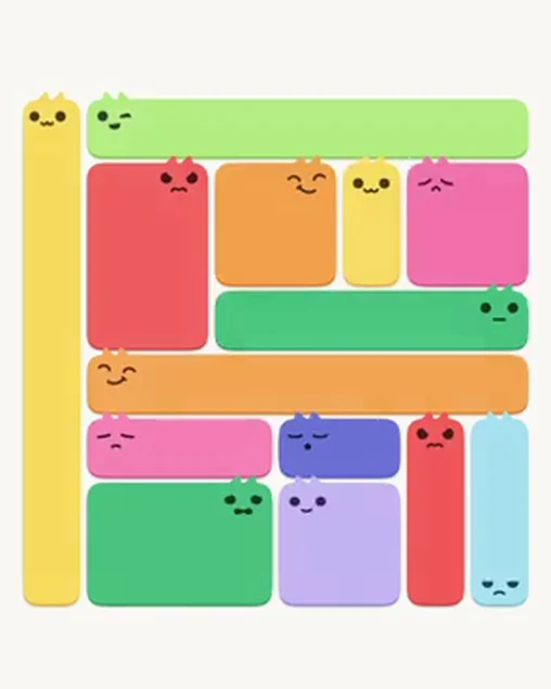 MeowBlock Level 20 after step 14, placing the 5-cell horizontal block at the middle-right area