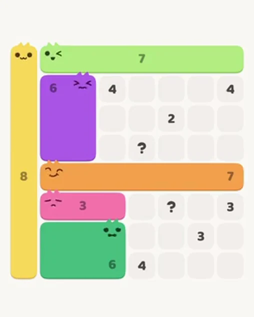MeowBlock Level 20 after step 6, placing the 7-cell horizontal block at the middle center