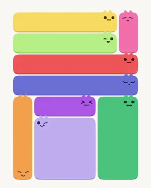 MeowBlock Level 22 after step 9, placing the 5-cell horizontal block at the upper center