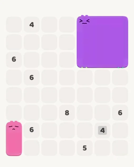 MeowBlock Level 24 after step 2, placing the 2-cell vertical block at the lower-left area
