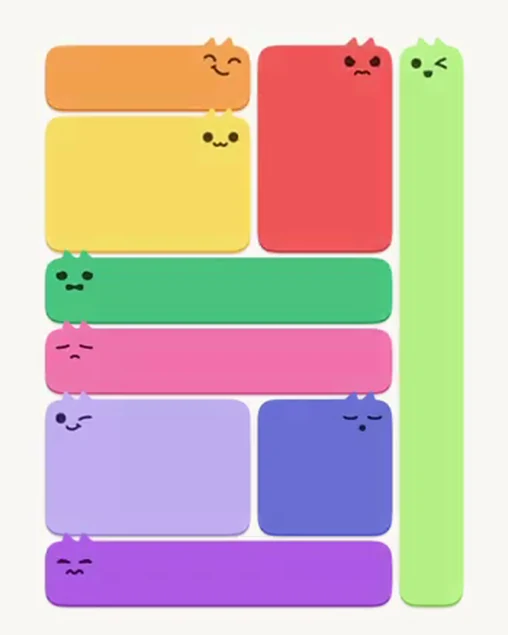 MeowBlock Level 26 after step 9, placing the 6-cell rectangular block at the upper-left area