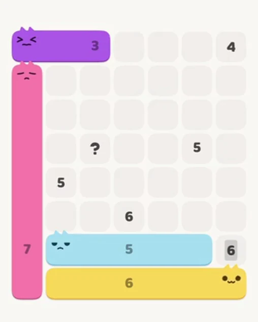 MeowBlock Level 28 after step 4, placing the 5-cell horizontal block at the lower center